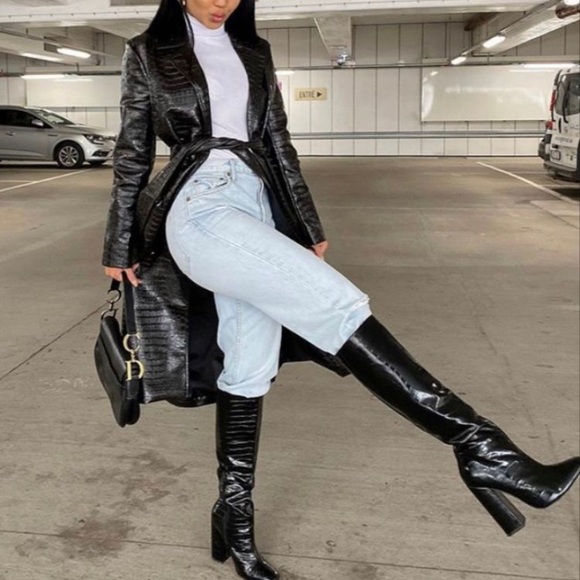 NEW BLACK KNEE HIGH BOOTS - Picture 1 of 13